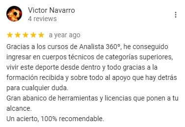 Captura de mensaje de un alumno satisfecho