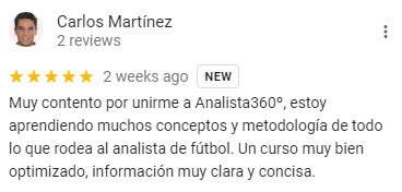 Captura de mensaje de un alumno de Objetivo Analista